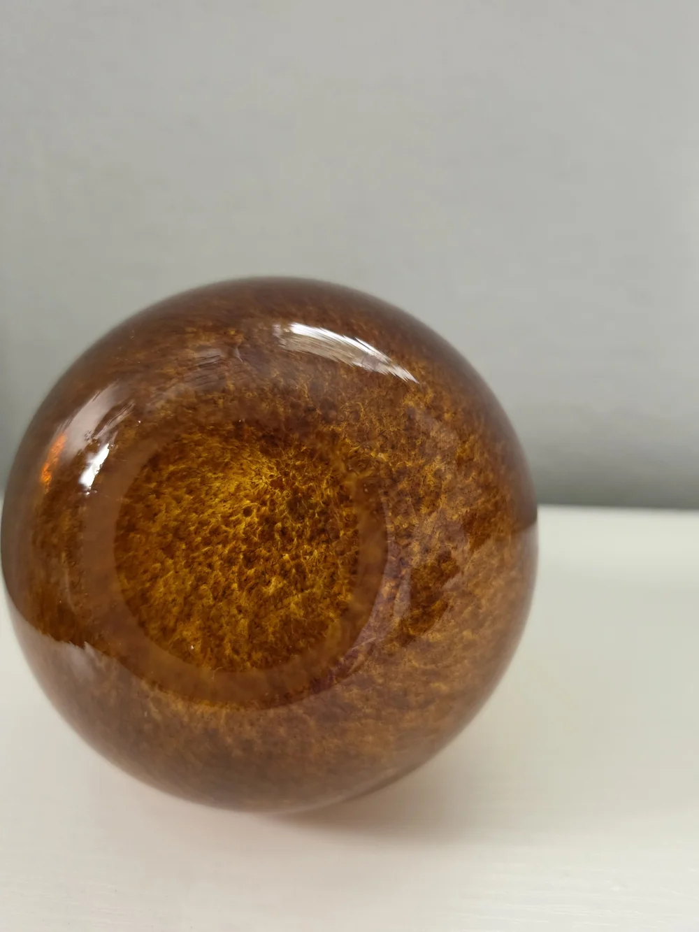 Handblown Glass Vase in Cream and Brown
